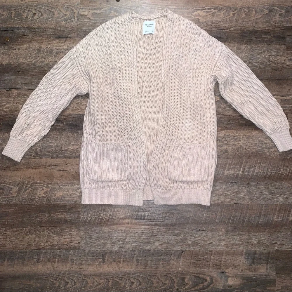 Abercrombie & Fitch Sweater Cardigan with Pockets Khaki/ Brown Size XL - Picture 3 of 9